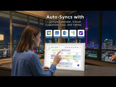 Calendrier et tableau des tâches numériques intelligents TUTT 15,6" | Cadre photo et vidéo | Écran tactile intelligent | Organiseur familial + carte mémoire SanDisk 128 Go 