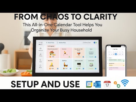 Calendrier et tableau des tâches numériques intelligents TUTT 15,6" | Cadre photo et vidéo | Écran tactile intelligent | Organiseur familial + carte mémoire SanDisk 128 Go 