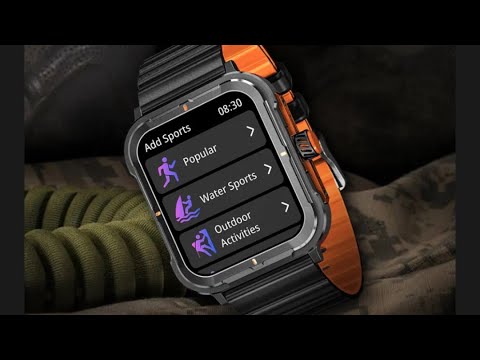 Montre connectée TUTT S8 pour hommes et femmes, moniteur d'activité physique, podomètre, NFC, écran HD 1,9", voix IA, étanchéité IP67, surveillance de la santé et du sommeil, mémoire 128 Mo, cadeau prestigieux