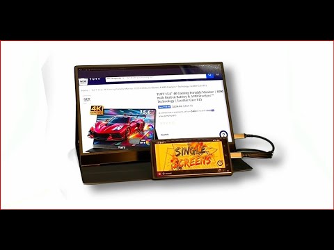 Moniteur portable de jeu TUTT 15,6" 4K | Batterie intégrée de 8 000 mAh et technologie AMD FreeSync™ | Étui en cuir B15