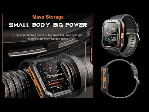 TUTT Smartwatch for Men Military Rugged | Speaker Pedometer IP68 Waterproof 1.83'' HD Tactical Smart Watch Fitness and Health Tracking Long Battery Life C20-Pro