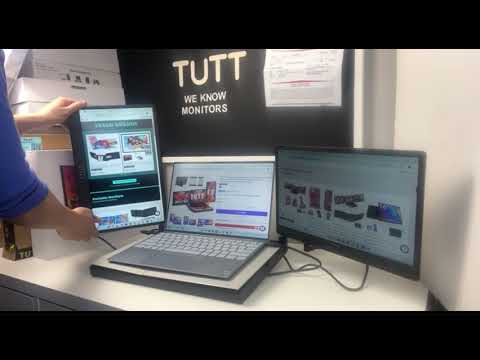 Unboxing TUTT F3 14" Portable Triple-Screen Monitor | 360° Rotation, Cooling Base, H5 Cable Included