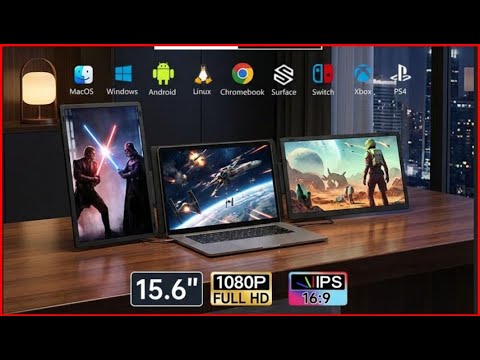 TUTT 15 6 Laptop Screen Extender with Speaker Portable Monitor For All Devices with H5 Converter Ca