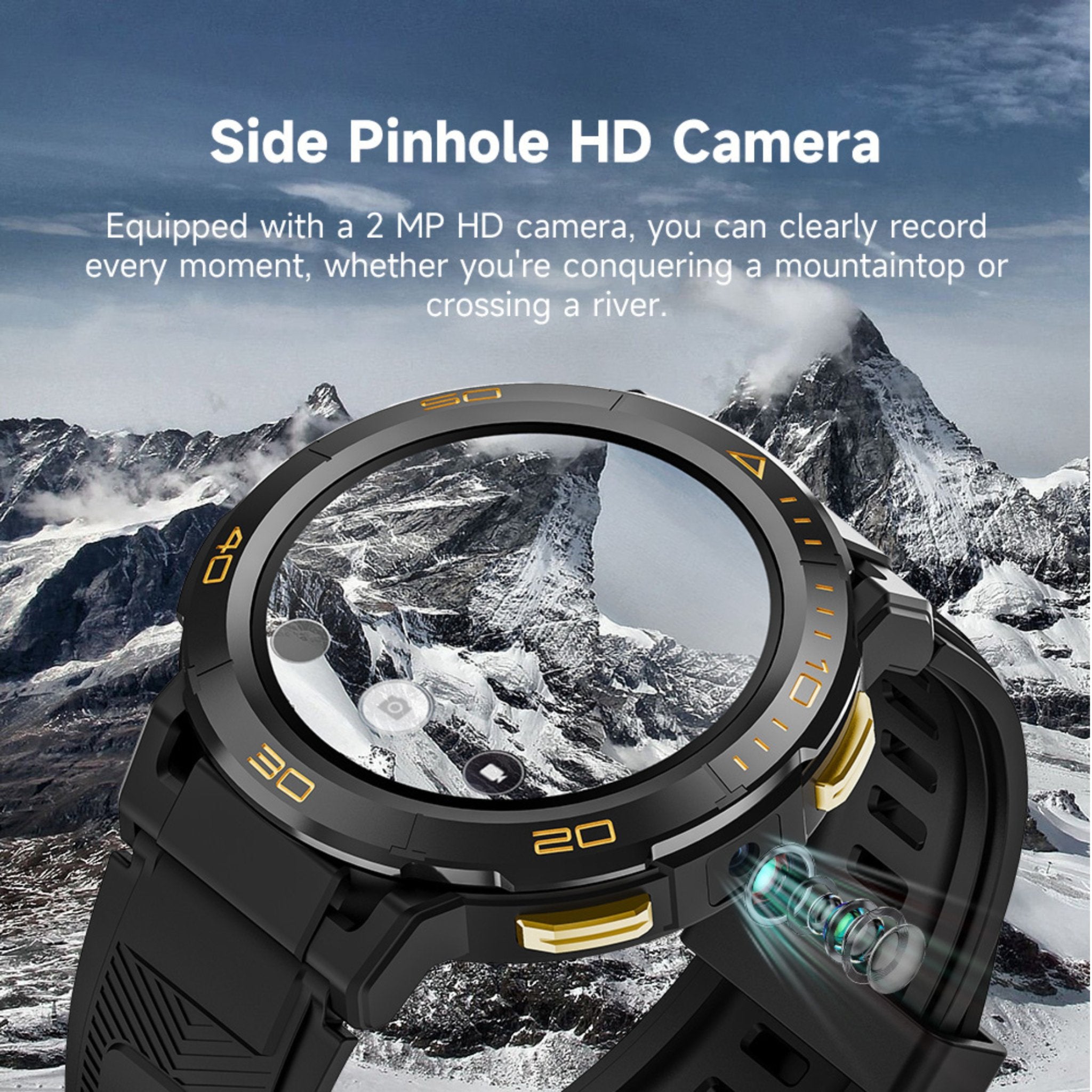 TITT ZL1 Rugged Android AMOLED Smart Watch 4G SIM Card GPS | 2MP HD Camera | IP68 1 ATM | Mega Battery 800 mAh | 2GB - 16GB ROM | Titanium Alloy - TUTT