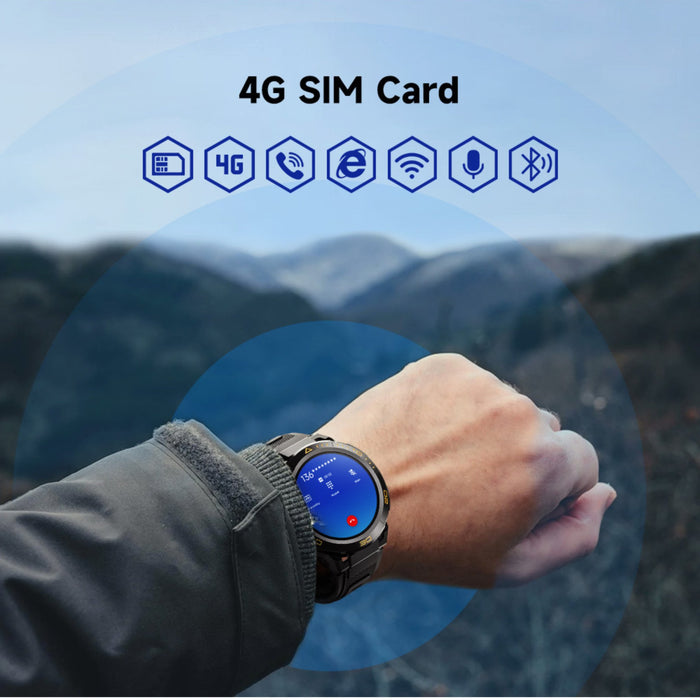 TITT ZL1 Rugged Android AMOLED Smart Watch 4G SIM Card GPS | 2MP HD Camera | IP68 1 ATM | Mega Battery 800 mAh | 2GB - 16GB ROM | Titanium Alloy - TUTT