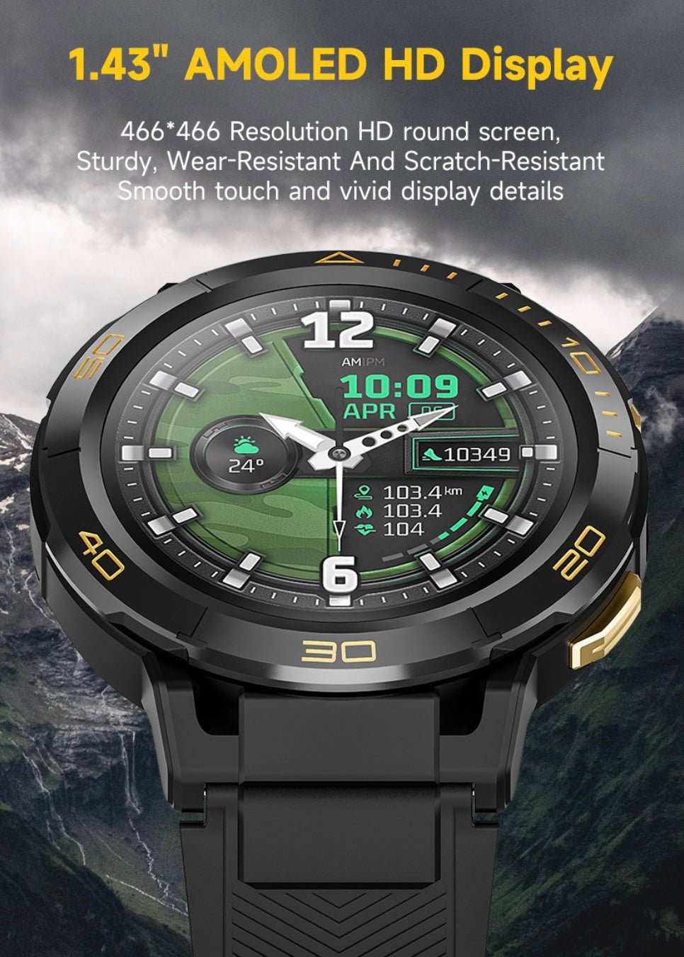 TITT ZL1 Rugged Android AMOLED Smart Watch 4G SIM Card GPS | 2MP HD Camera | IP68 1 ATM | Mega Battery 800 mAh | 2GB - 16GB ROM | Titanium Alloy - TUTT