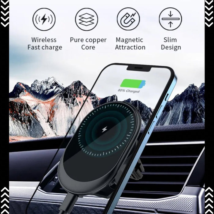 TUTT 15W Qi Magnetic Wireless Car Phone Holder Charger 360° Adjustable