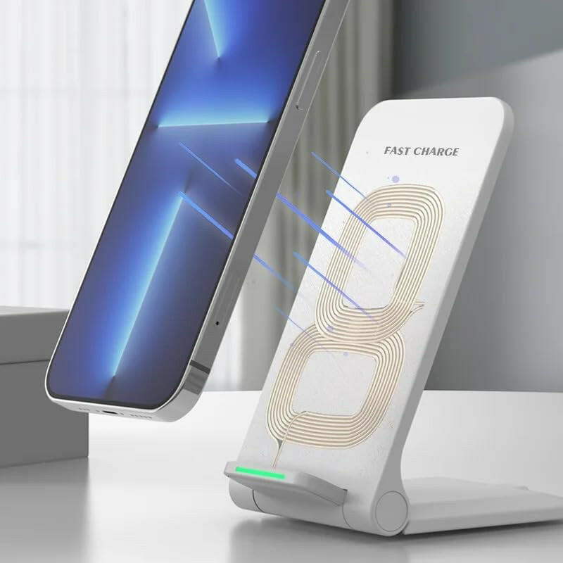 TUTT 15W Wireless Foldable Charger Stand Pad Compatible with iPhone 14/13/12/SE 2020/11/XS Max/XR/X/8 Plus