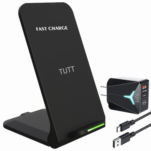 TUTT 15W Wireless Foldable Charger Stand Pad Compatible with iPhone 14/13/12/SE 2020/11/XS Max/XR/X/8 Plus