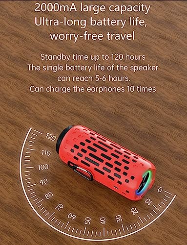 TUTT 2 in 1 Outdoor Waterproof Mini Speaker with Earbuds LED Lighting with Hook | TWS