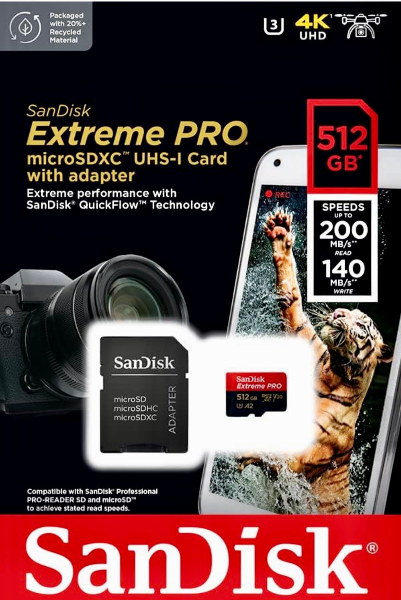 TUTT 3 in 1 | SanDisk 64/128/256/512GB 1TB Ultra microSDXC MicroSD Memory Card