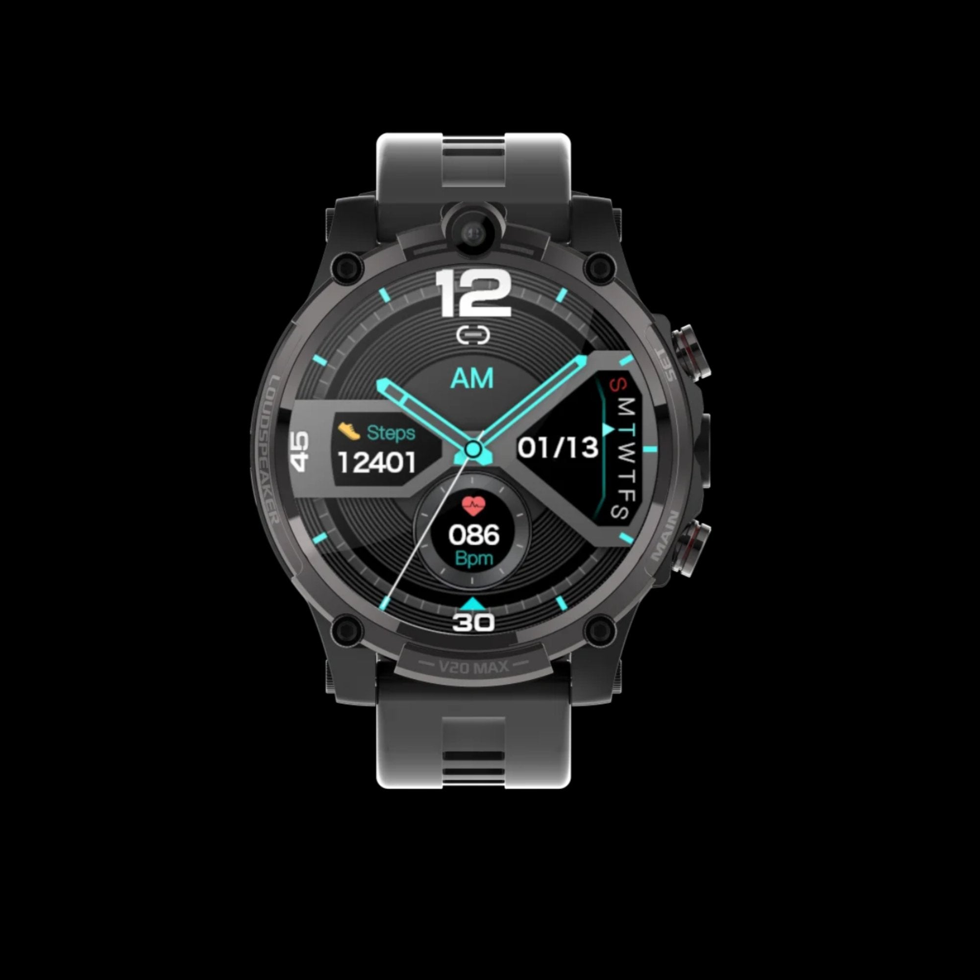 TUTT 4G Smart Watch Rugged with SIM Card | Dual Camera | 2GBRAM+16GBROM | V20 | Health and Fitness Tracker - TUTT