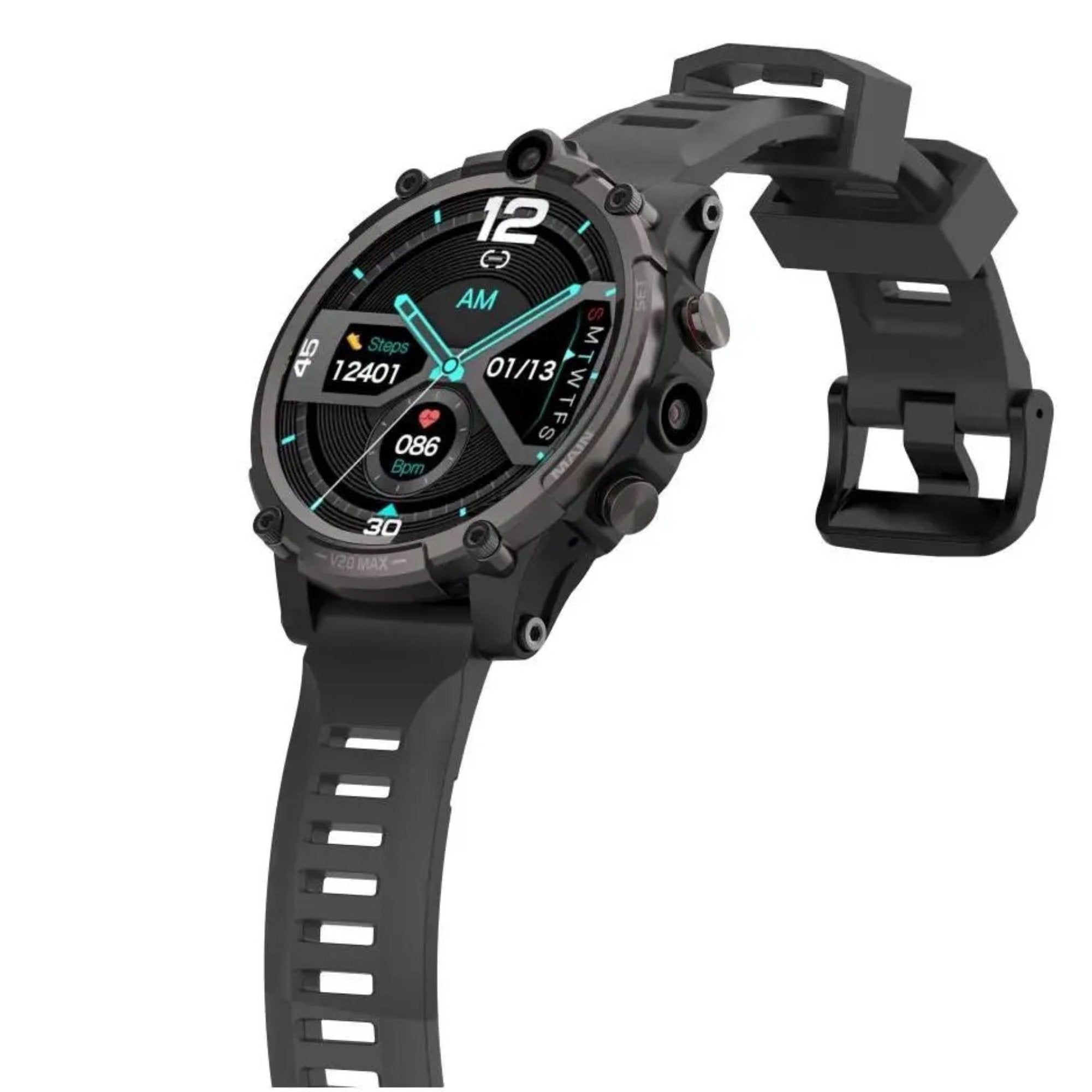 TUTT 4G Smart Watch Rugged with SIM Card | Dual Camera | 2GBRAM+16GBROM | V20 | Health and Fitness Tracker - TUTT