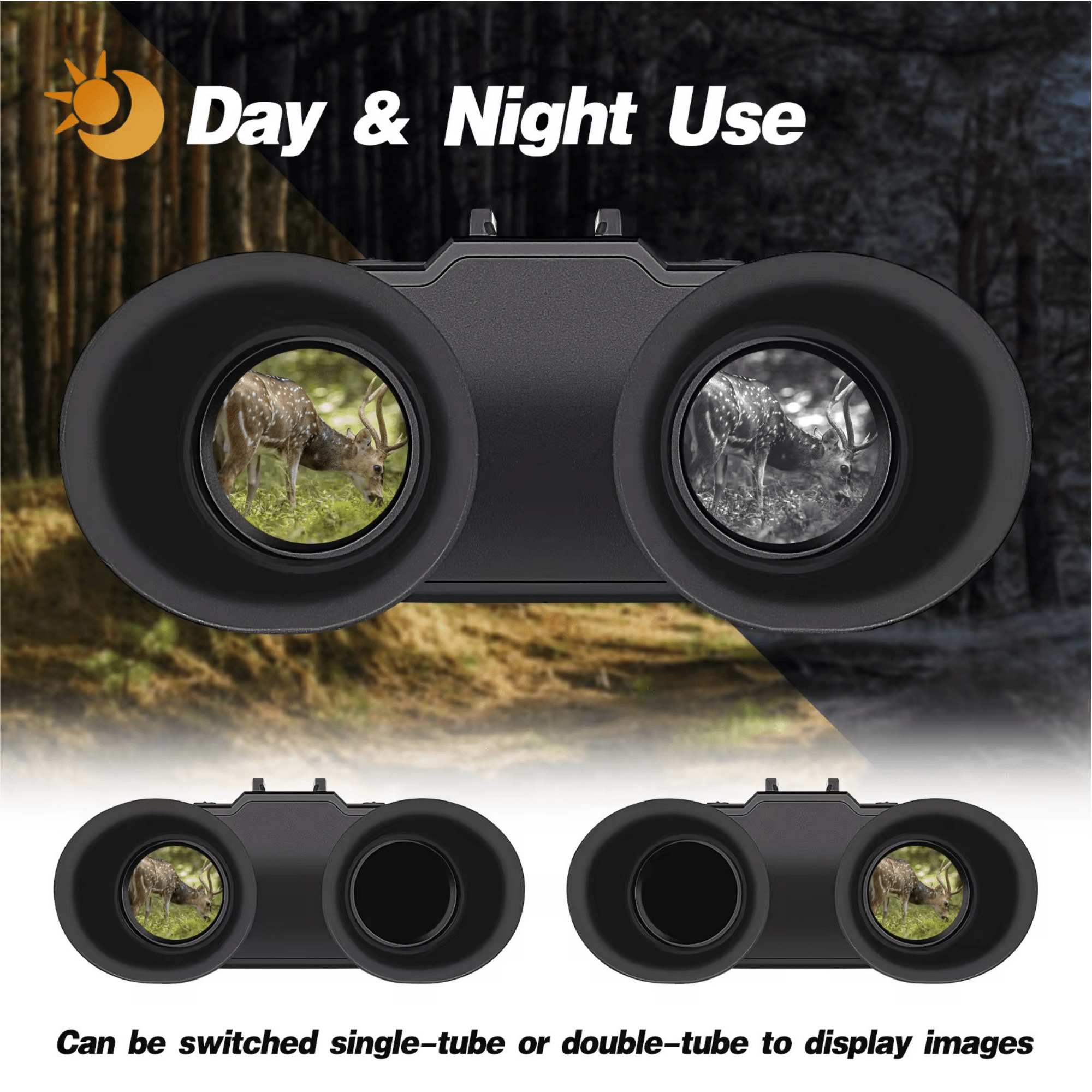 TUTT 4K FHD Night Vision Goggles NV8000 | Helmet Mounted | 8X Digital Zoom | Infrared Night Vision Binoculars with 3D Viewing - TUTT