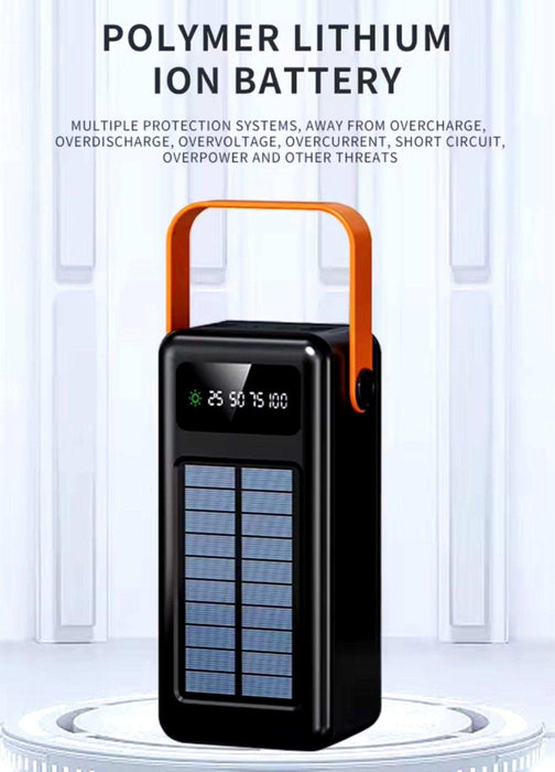 TUTT 60,000 mAh Solar Power Bank | Fast Charging | Built-In Cables | Flashlight | PowerBanks PD 22.5W Portable Phone Mobile Charger - TUTT