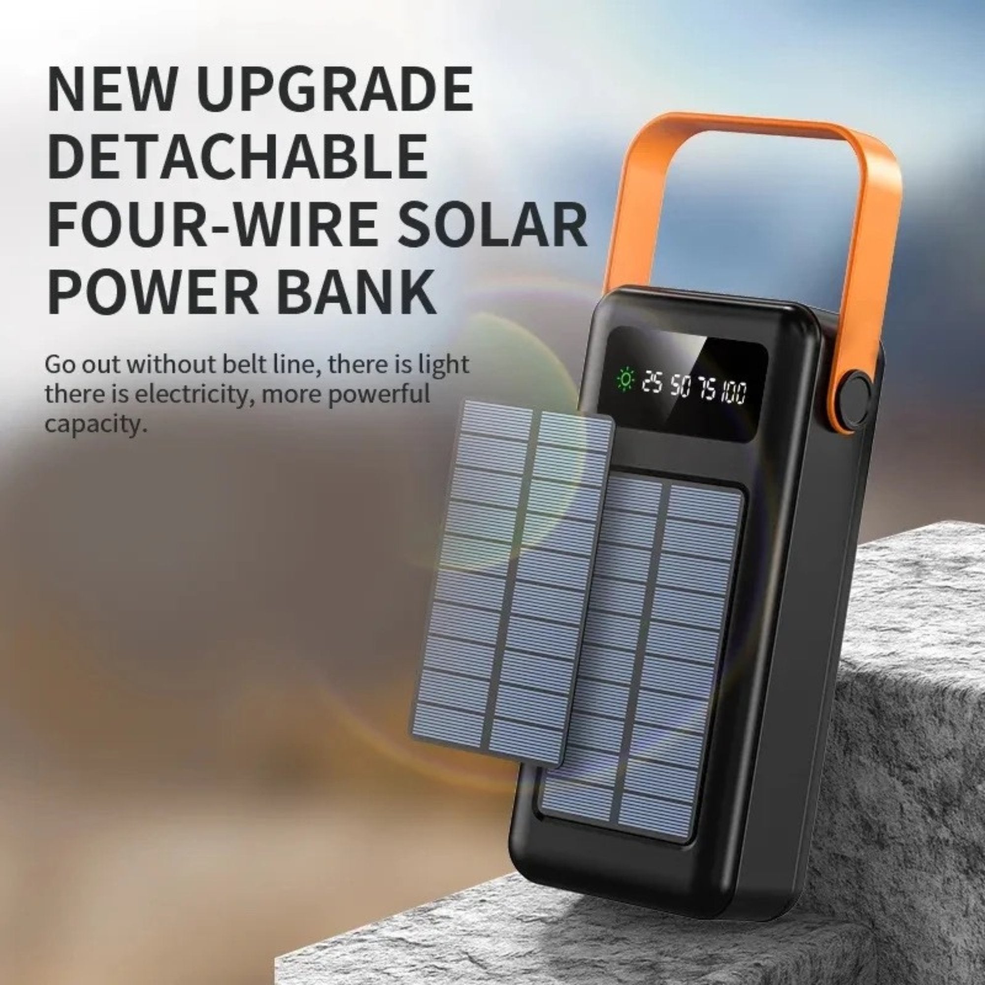 TUTT 60,000 mAh Solar Power Bank | Fast Charging | Built - In Cables | Flashlight | PowerBanks PD 22.5W Portable Phone Mobile Charger - TUTT