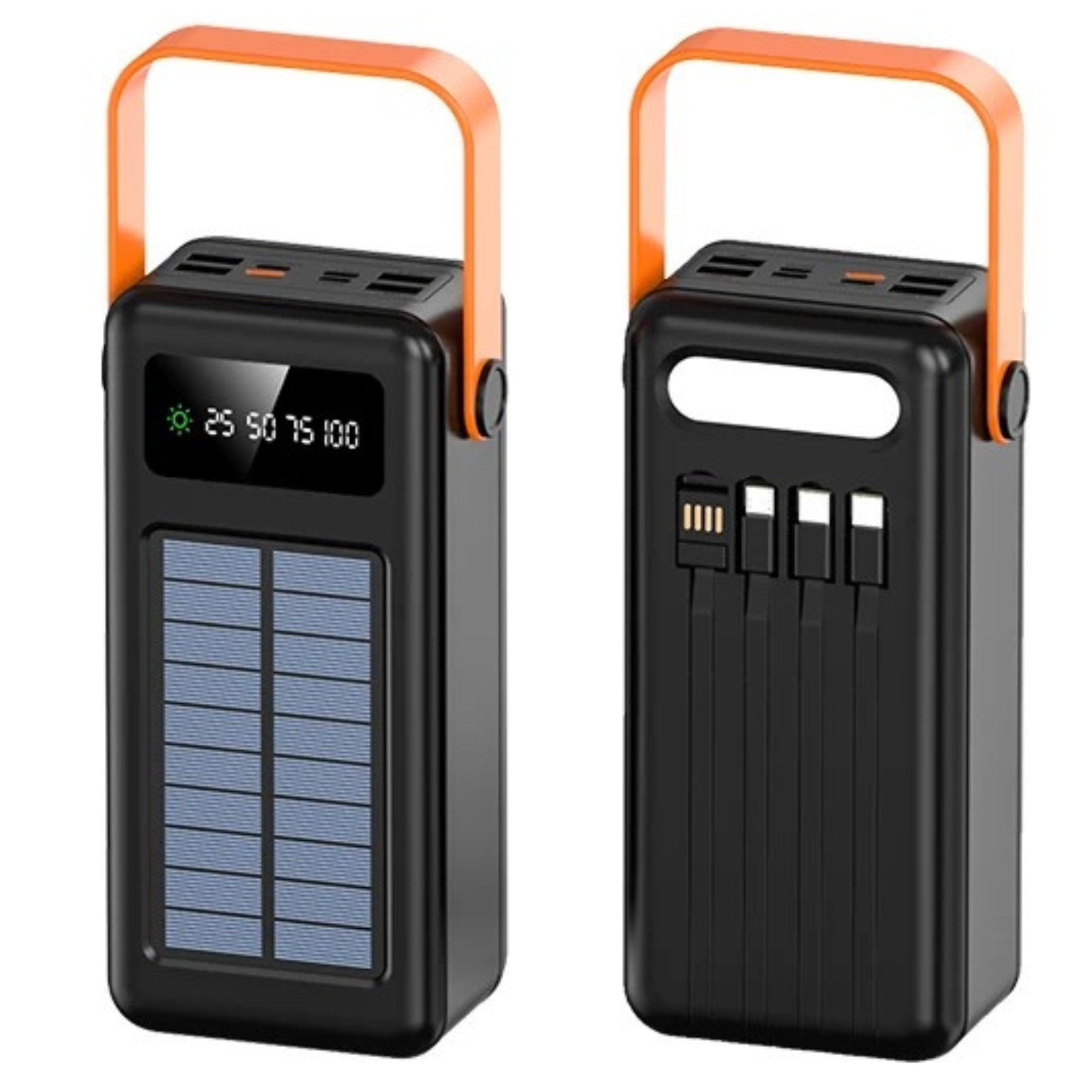 TUTT 60,000 mAh Solar Power Bank | Fast Charging | Built - In Cables | Flashlight | PowerBanks PD 22.5W Portable Phone Mobile Charger - TUTT