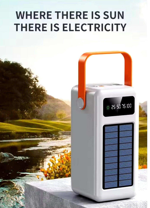 TUTT 60,000 mAh Solar Power Bank | Fast Charging | Built-In Cables | Flashlight | PowerBanks PD 22.5W Portable Phone Mobile Charger - TUTT