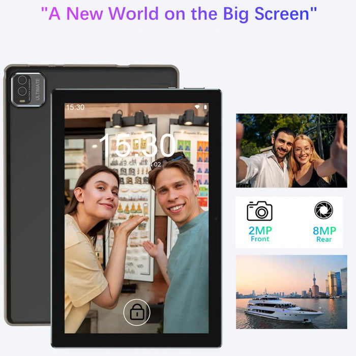 TUTT CP20 2 in 1 Tablet 10.1 Inch FHD Android 13 with Keyboard,128GB ROM+12GB RAM, 8MP Dual Camera, Quad Core