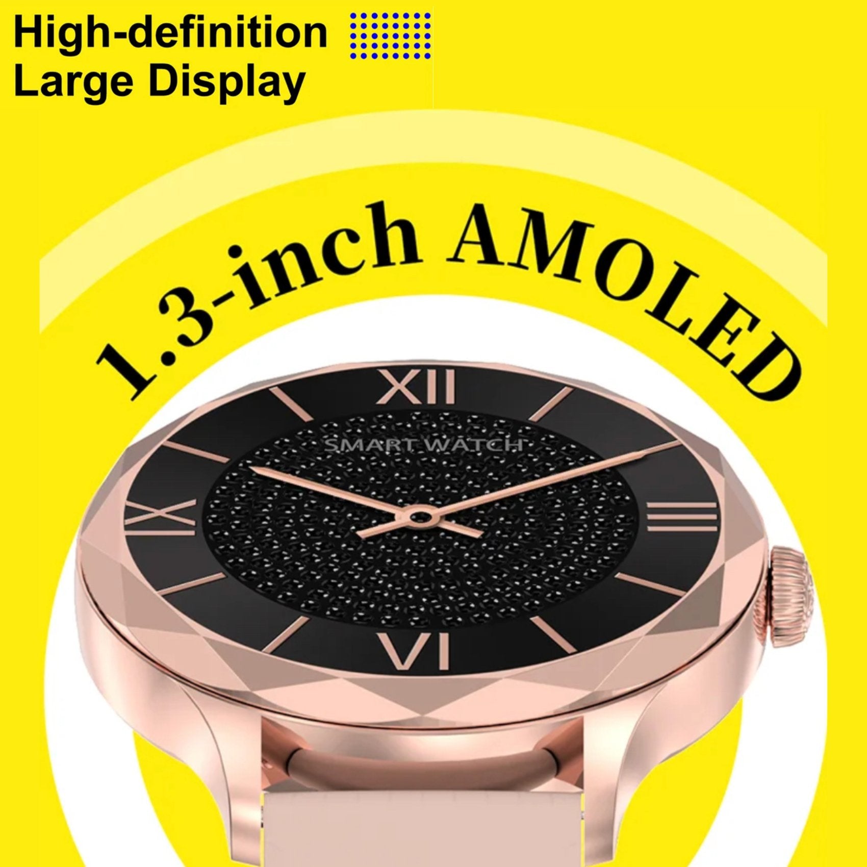 TUTT DT Women Diamond AMOLED Screen SmartWatch for Ladies Reloj Inteligente Fitness Sport Health Smart Watch Steel Straps