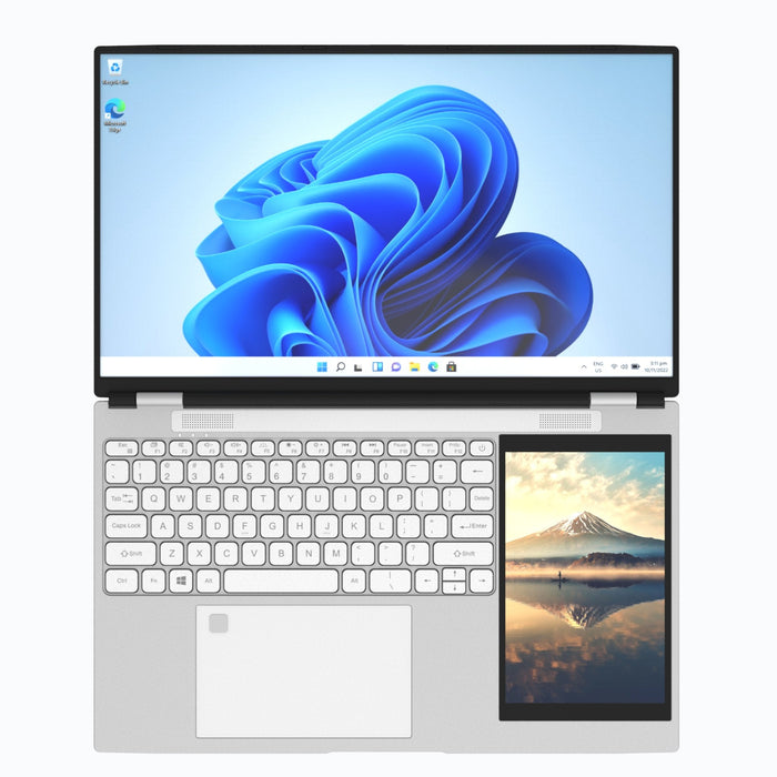 TUTT E156D 15.6" Laptop IPS Dual Screen 7” Mini Touch Screen Silver (1 TB SSD/ 32 GB RAM) | Intel® N95 CPU, Dual-band 2.4G/5G WIFI BacklitKeyboard | Windows 11 Pro with Mouse - TUTT