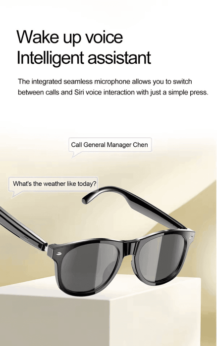 TUTT E8 Smart Bluetooth Sunglasses | AI Voice Assistance Call & Music | HD UV Protection | Anti-Blue Ray - TUTT