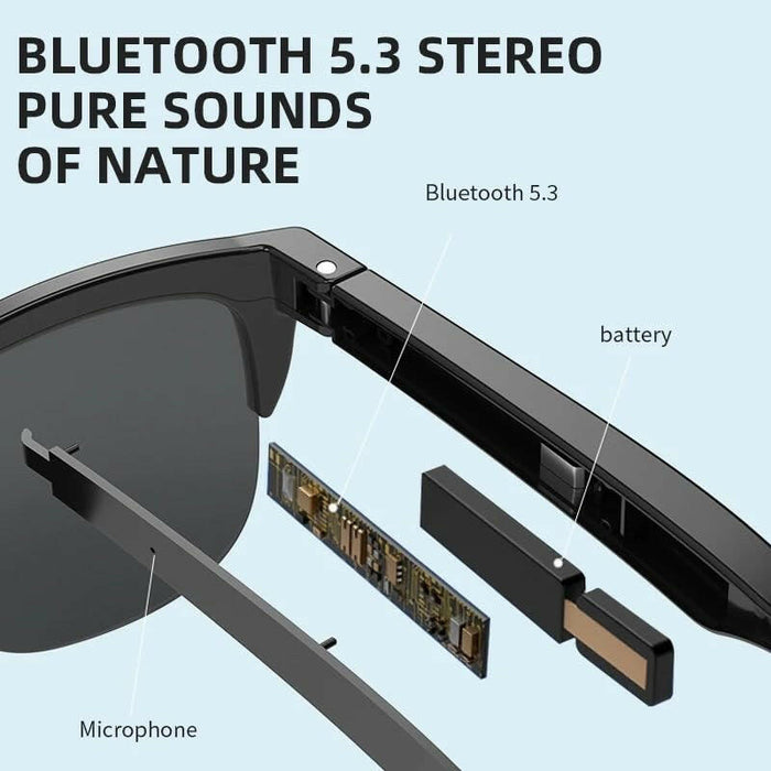 TUTT F6 Bluetooth Smart Sunglasses | Microphone | TR90 Frame | HD UV Protection Wireless Call & Music | Anti Blue Ray