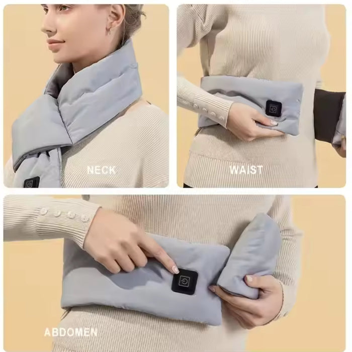 TUTT Heated Scarf Unisex | 5,000 mAh Power Bank | 3 Heat Levels | Neck Shoulder Back Heating Pad | Ideal Gift for Cold Weather - TUTT