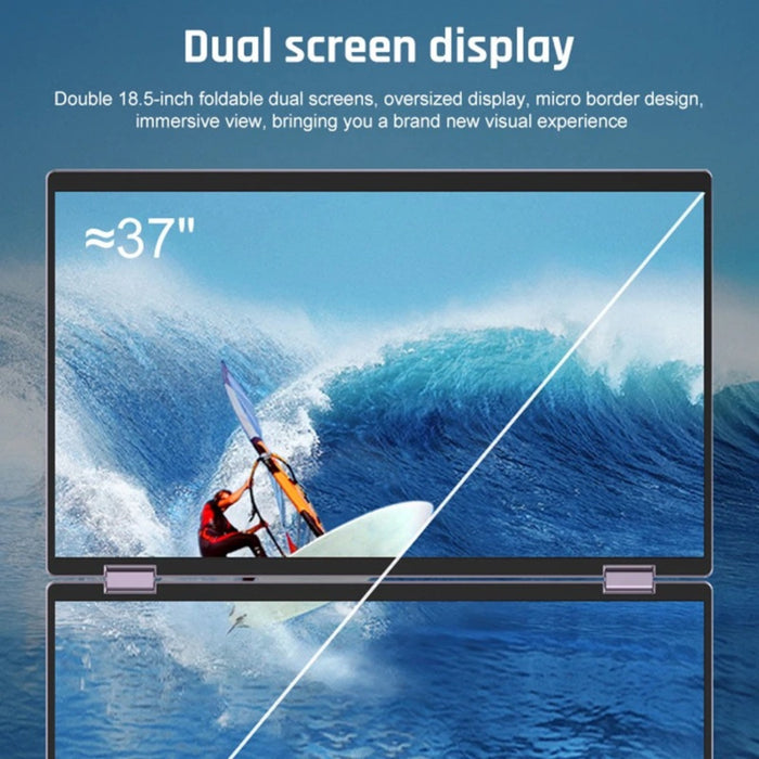 TUTT L15 Laptop Screen Extender Dual 18.5" FHD (37" Dual) Portable Monitor 1080P Folding Triple Monitor for Wins, Mac OS 315° Rotation with Kickstand USB C Travel Extended Display - TUTT