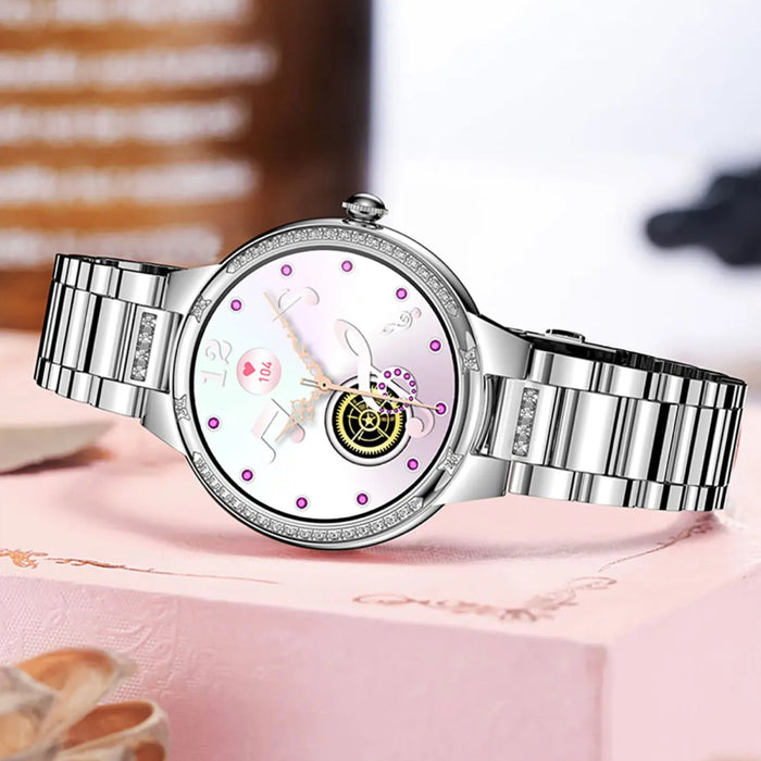 TUTT L6 Classic Ladies AMOLED Screen Women Health Smart Watch Pedometer BT Calling Voice Assistant Smartwatch - TUTT