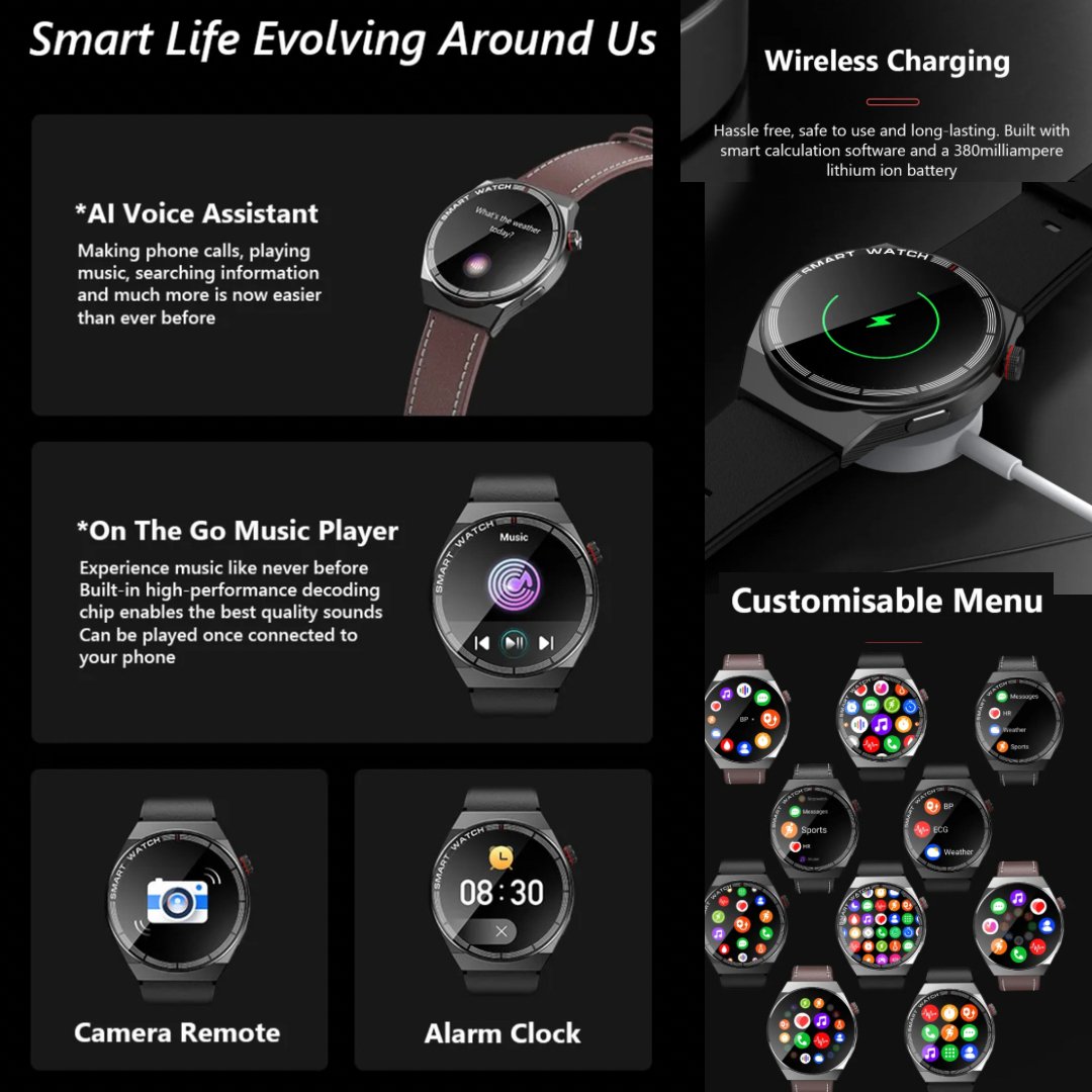 TUTT LX3 Classic Smart Watch For Men | Titanium Alloy | NFC Function Heart Rate Blood Oxygen | IP68