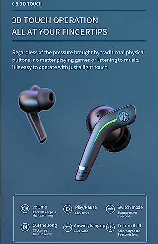 TUTT MD168 TWS Gaming Headset Bt 5.1 65ms Low Latency Wireless Earphone Bass Sports Headphones Gamer Earbuds - TUTT