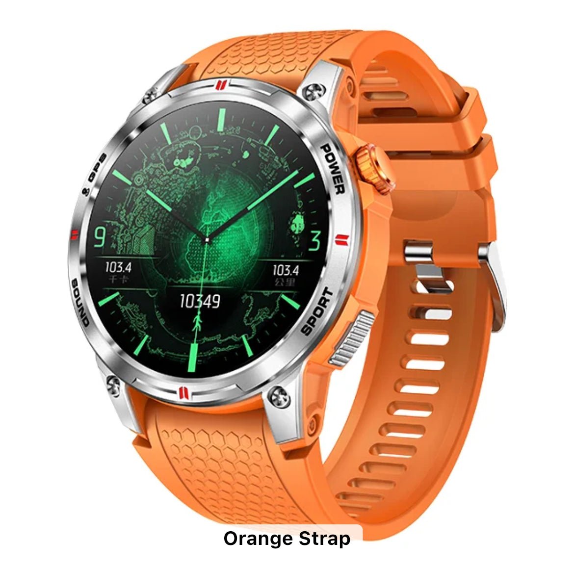 TUTT NX18 Pro GPS Positioning AMOLED Metal Rugged Smart Watch Compass Outdoor Bluetooth Call IP68 Waterproof SmartWatch Men Women Long Battery 128MB Memory Reloj 2 Straps - TUTT