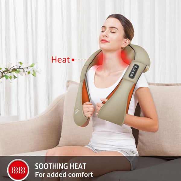 TUTT Premium Shiatsu Neck and Shoulder Massager With Carrying Bag, Deep Tissue 3D Kneading