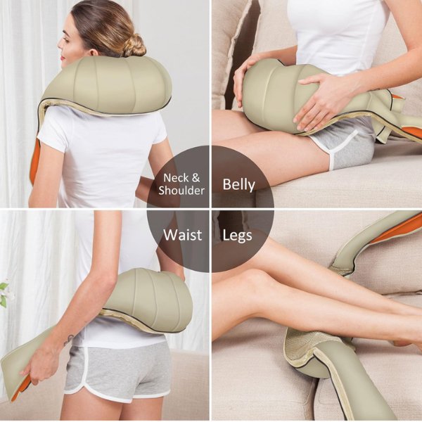 TUTT Premium Shiatsu Neck and Shoulder Massager With Carrying Bag, Deep Tissue 3D Kneading