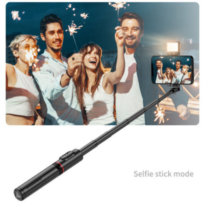 TUTT Q12 Selfie Stick Phone Holder with Fill - light Backlight | Detachable Remote Control | Foldable Rotatable 360" - TUTT