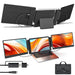 TUTT S3 (Upgraded S2) FHD 14” Dual Portable Laptop Monitor Screen Triple Extender 1080P IPS Built - in Stand and Speakers, HDMI/Type - C | 13" - 19" | H5 2 - in - 1 HD Video Conversion Cable - TUTT