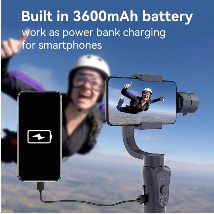 TUTT S5B Pro + AI Face Tracking Module 3 Axis Gimbal Stabilizer 360° rotation handheld selfies for Smartphone Anti Shake Inception Mode Power Bank - TUTT