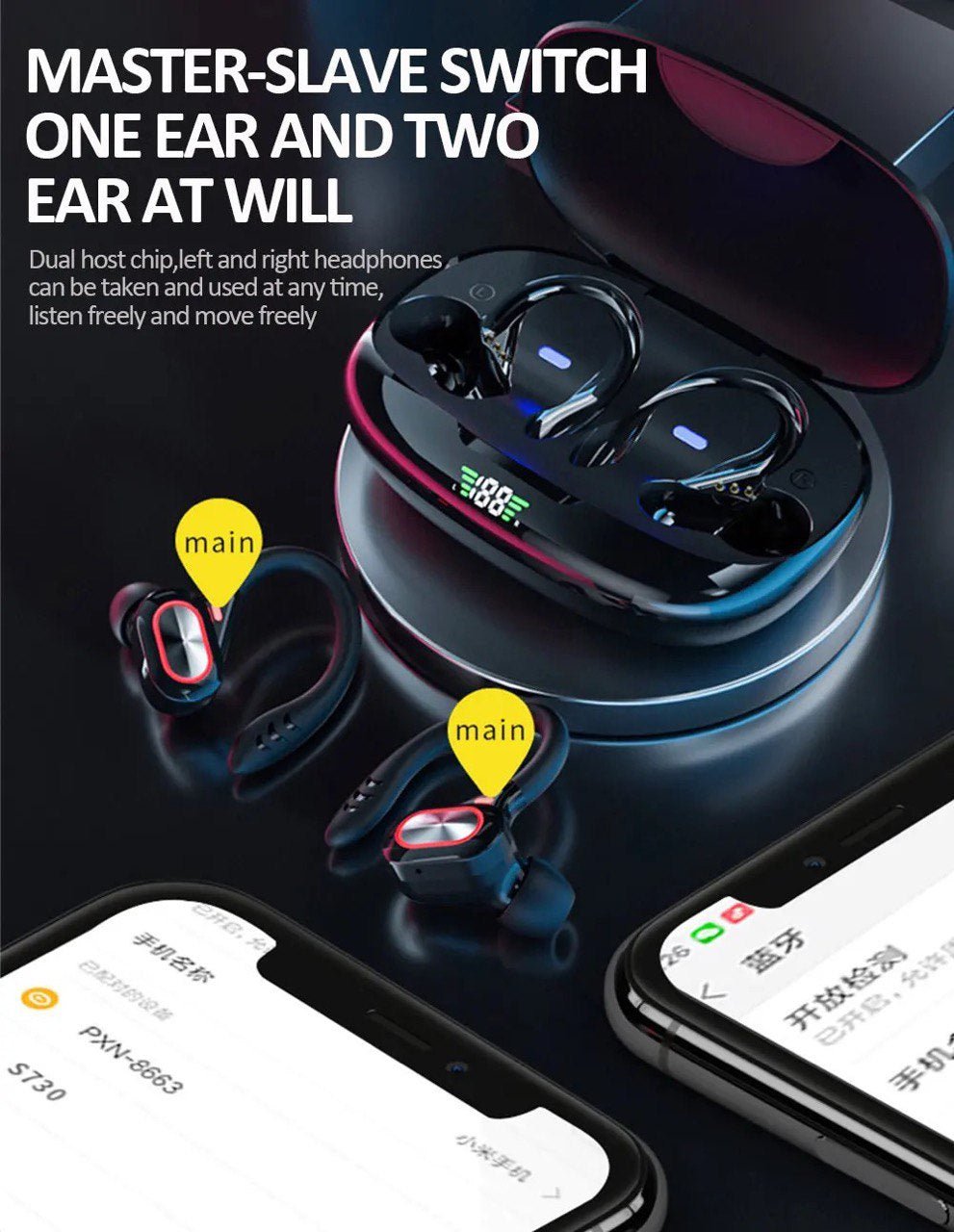 TUTT S730 Wireless Earbuds Bluetooth V5.0 Earbuds Built-in Mic Bluetooth Headphones in-Ear Stereo Wireless Earphones