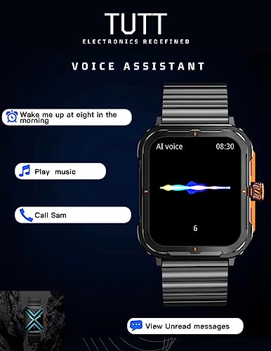 TUTT S8 Men Women Activity Fitness Tracker Pedometer SmartWatch NFC 1.9" HD Screen | AI Voice | IP67