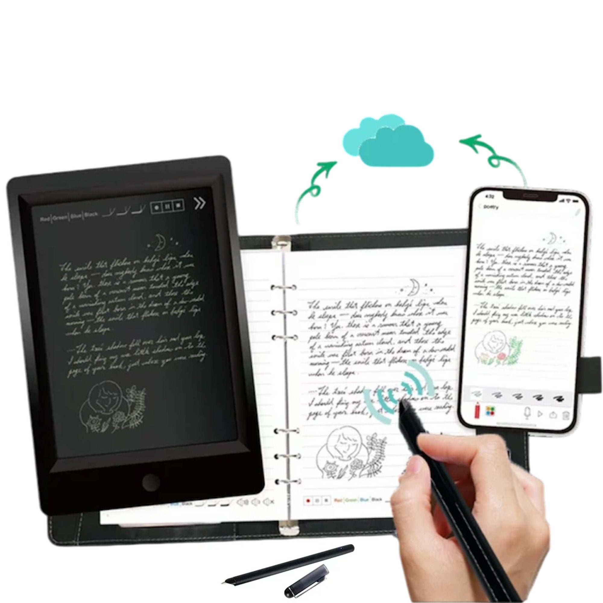 TUTT Smart Pen and Notebook Set | Digital Stylus Writing Board | Real - Time Sync with Android & iOS - TUTT