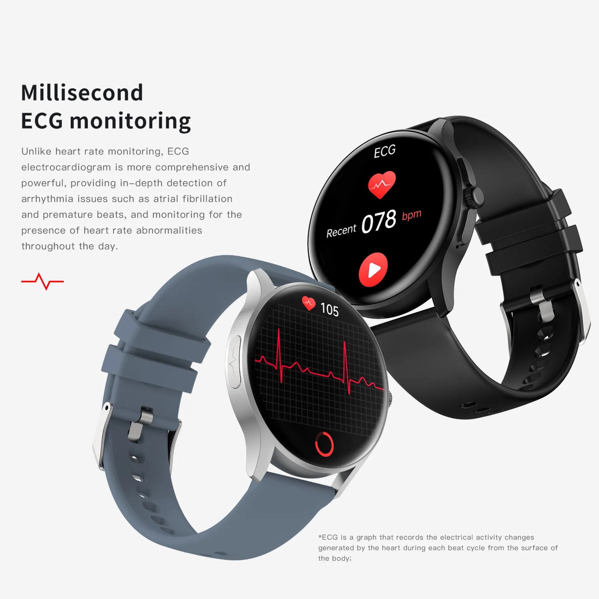 TUTT Sport Smart Watch | 1.39” IPS Screen | ECG Heart Rate & Health Tracker | E3 Smartwatch with Bluetooth Calling & AI Voice Assistant - TUTT