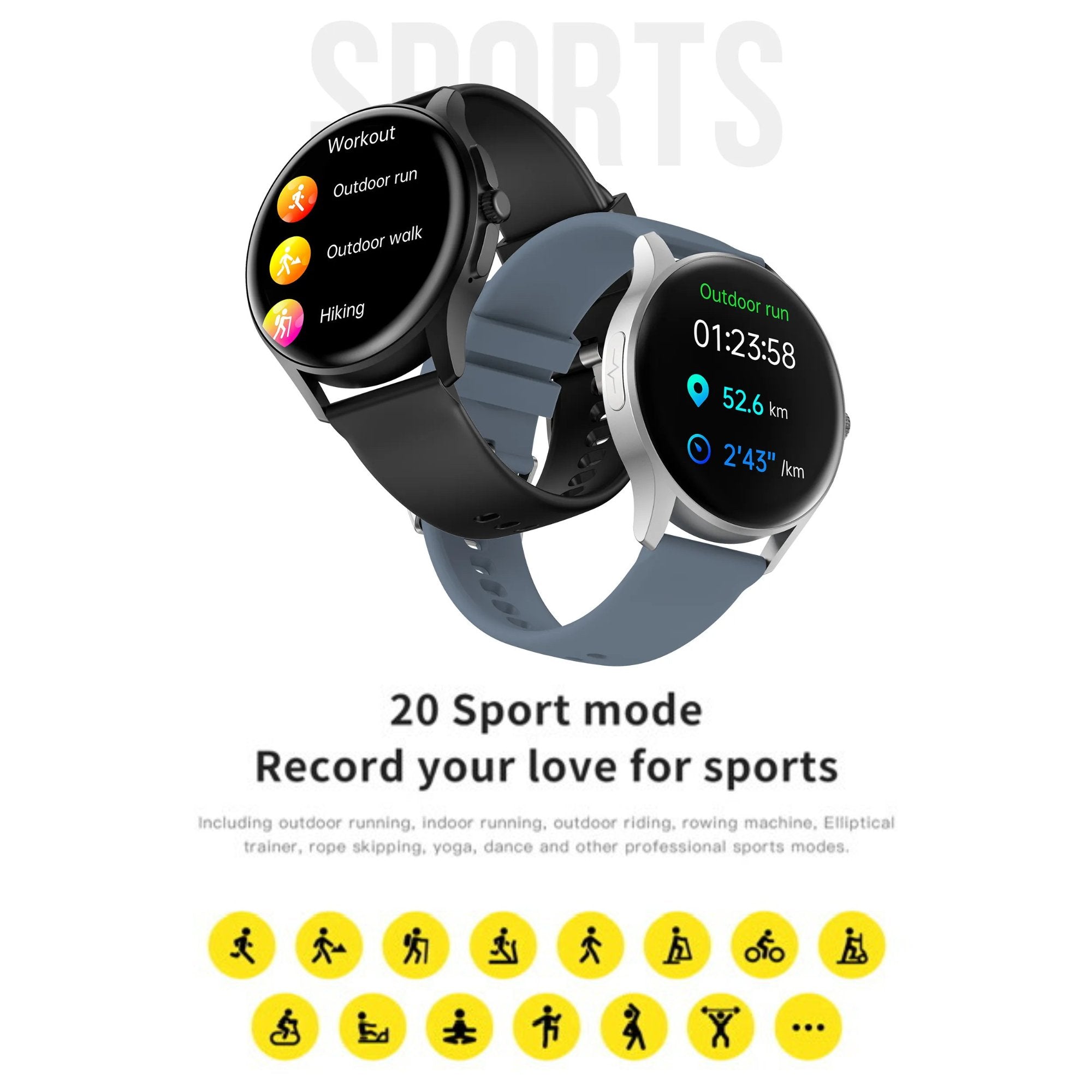 TUTT Sport Smart Watch | 1.39” IPS Screen | ECG Heart Rate & Health Tracker | E3 Smartwatch with Bluetooth Calling & AI Voice Assistant - TUTT