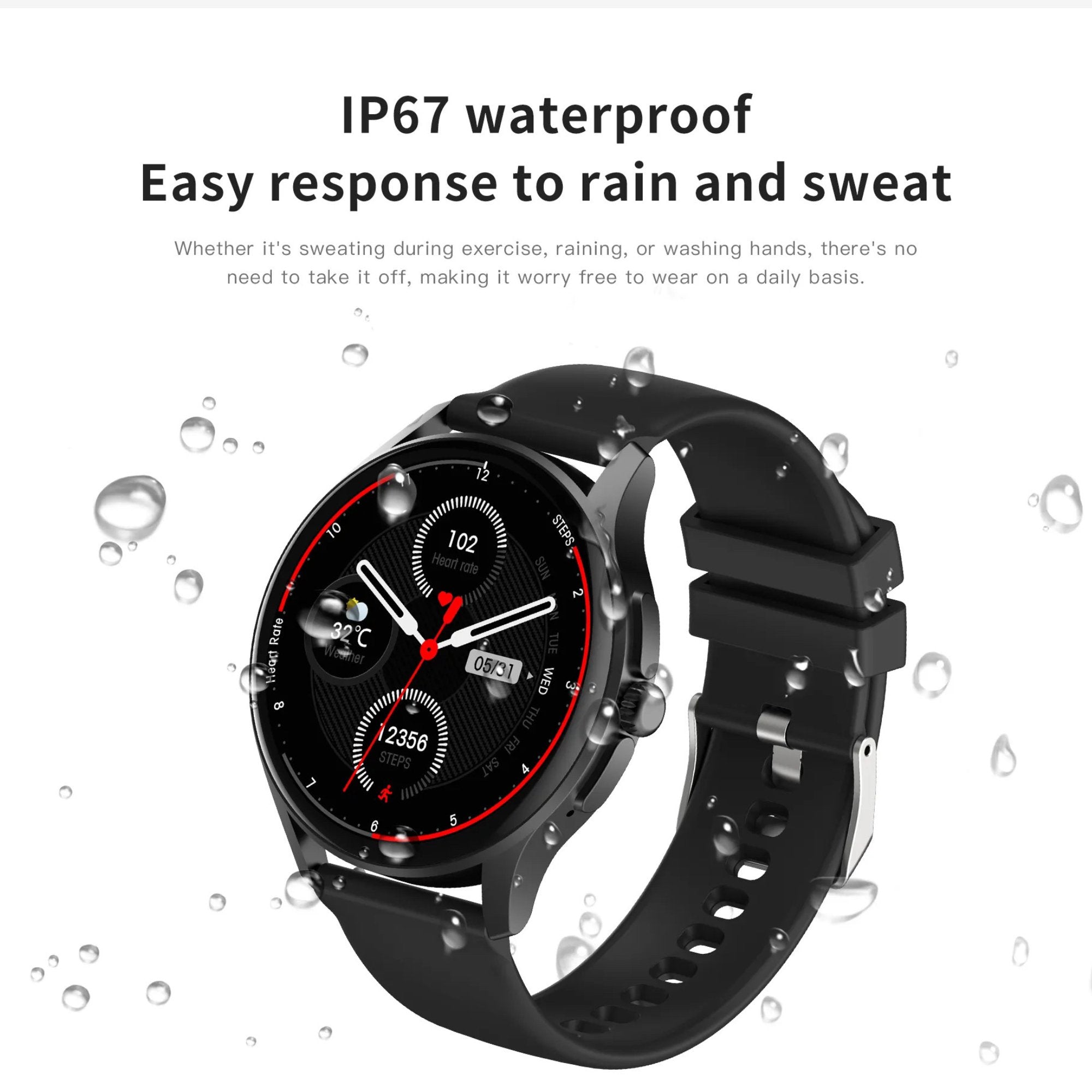 TUTT Sport Smart Watch | 1.39” IPS Screen | ECG Heart Rate & Health Tracker | E3 Smartwatch with Bluetooth Calling & AI Voice Assistant - TUTT