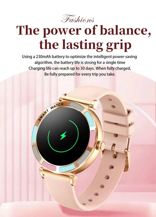 TUTT Women’s Smart Watch | Slim & Stylish Design 1.27” HD Dial | Waterproof | AI Voice Assistant | Women’s Health & Sports Tracker Smartwatch | W1 2 Strap - TUTT