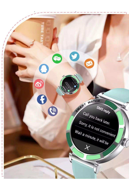 TUTT Women’s Smart Watch | Slim & Stylish Design 1.27” HD Dial | Waterproof | AI Voice Assistant | Women’s Health & Sports Tracker Smartwatch | W1 2 Strap - TUTT