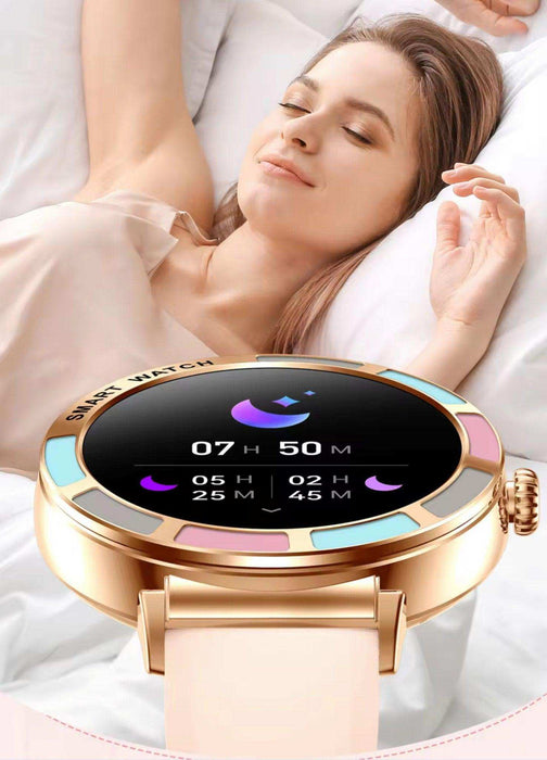 TUTT Women’s Smart Watch | Slim & Stylish Design 1.27” HD Dial | Waterproof | AI Voice Assistant | Women’s Health & Sports Tracker Smartwatch | W1 2 Strap - TUTT