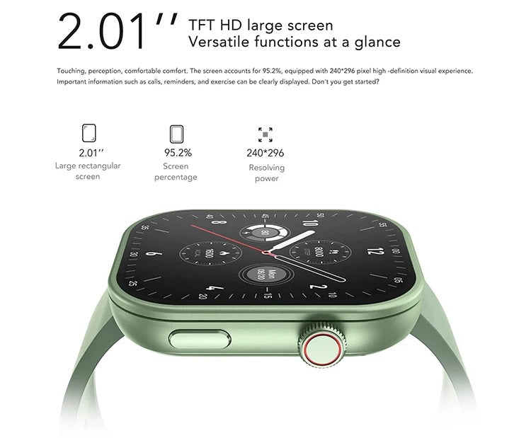 TUTT ZL8 Women Men 1.83" Fashion Smartwatch BT Calling Pedometer IP67 Waterproof Heart Rate Sleep Monitoring